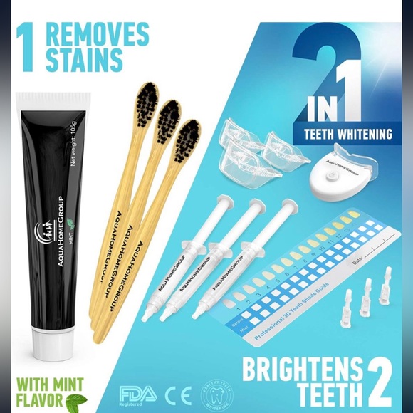 Teeth Whitening Kit LED Light - Snow Teeth Whitener Set w/ Charcoal,all included - Picture 3 of 6